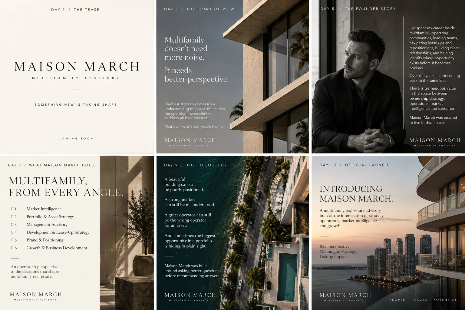 Maison March launch campaign, ten social posts